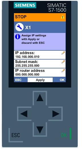 如何通过显示面板修改自动化系统S7-1500的IP地址