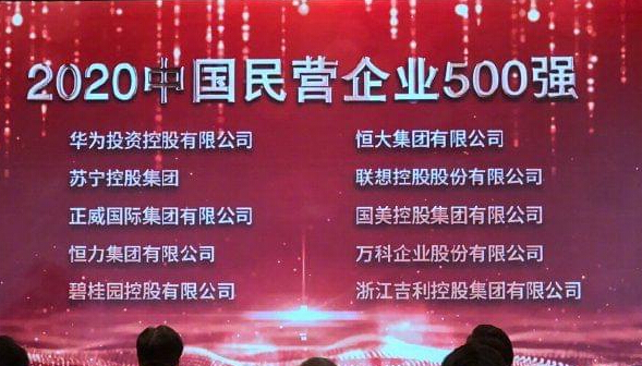 2020中国民营企业500强榜单发布